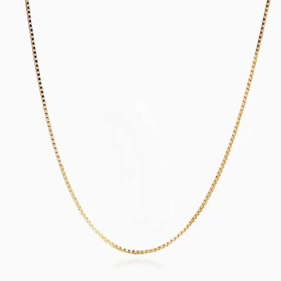 S925 Solid Sterling Silver Box Chain Necklace - Picture 2 of 4